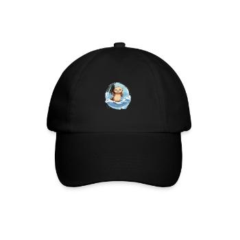 Niedlicher Otter für Kinder Tier im Wasser - Baseballkappe - Schwarz/Schwarz - Vorne