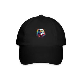Adler Raubvogel Vogel Pop-Art Stil - Baseballkappe - Schwarz/Schwarz - Vorne