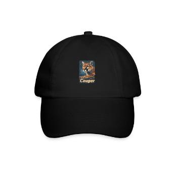 Vintage Wild Berglöwe - Baseballkappe - Schwarz/Schwarz - Vorne