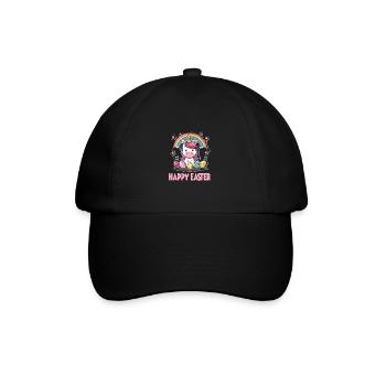 Einhorn Ostern für Kinder Regenbogen und Eier für - Baseballkappe - Schwarz/Schwarz - Vorne