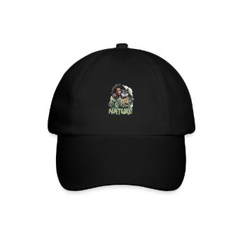 Natur Wolf Eule Schildkröte Frau für - Baseballkappe - Schwarz/Schwarz - Vorne