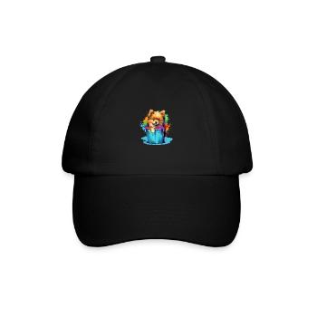 Zwergspitz Niedlicher Pomeranian Hund Farbeimer - Baseballkappe - Schwarz/Schwarz - Vorne
