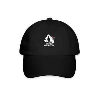 Ich Hasse Weihnachten Katze Weihnachtsbaum Humor - Baseballkappe - Schwarz/Schwarz - Vorne