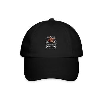 Wenn es blutet kann man es grillen BBQ Grillshirt - Baseballkappe - Schwarz/Schwarz - Vorne