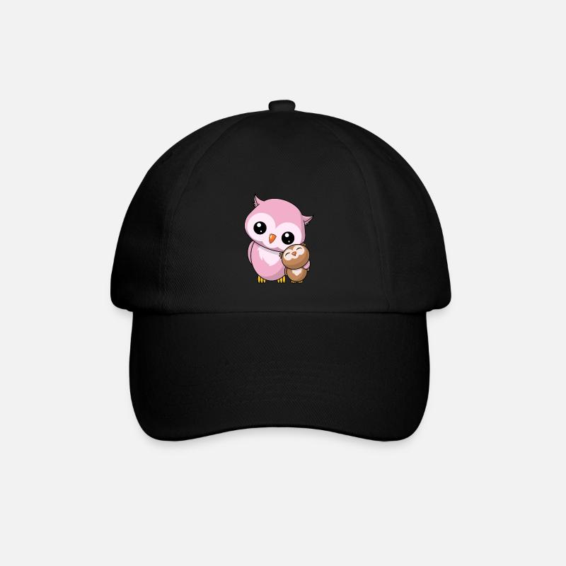Owls Siblings - Cadeau mignon de chouette Kawaii - Casquette classique - noir/noir