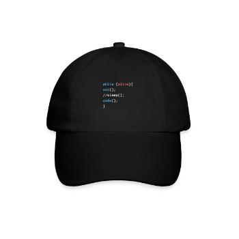 Eat Sleep Code | Programmierer Design - Baseballkappe - Schwarz/Schwarz - Vorne