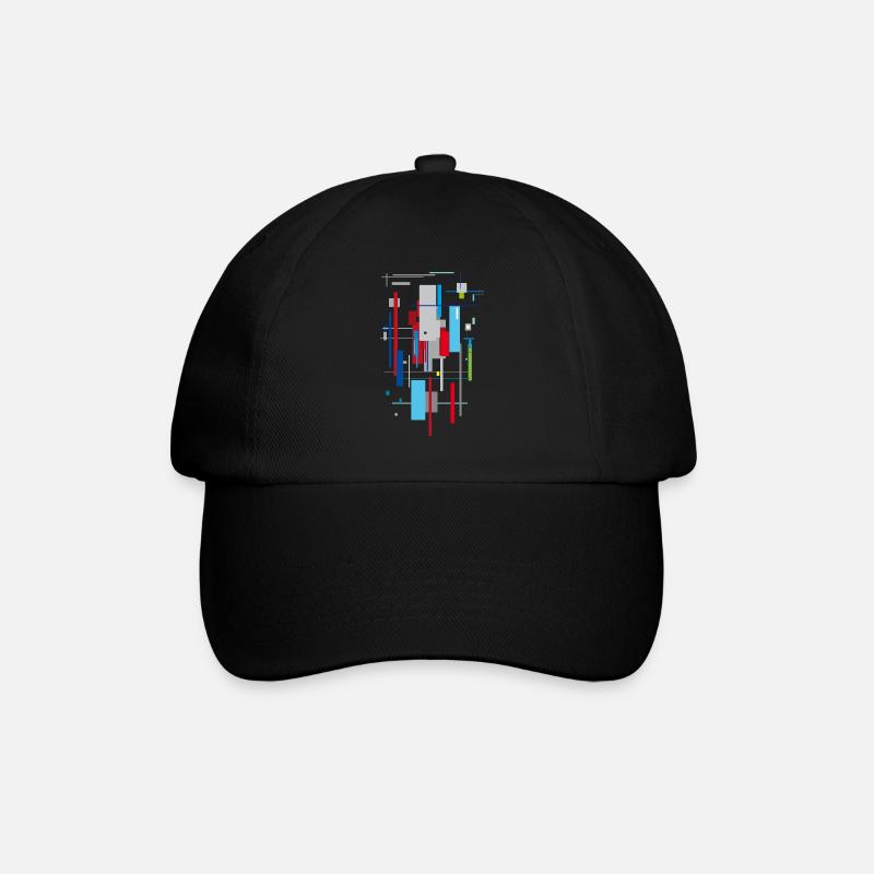 Abstrakt Bauhaus Muster - Baseballkappe - Schwarz/Schwarz