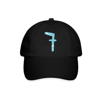 Nummer 7 - Baseballkappe - Schwarz/Schwarz - Vorne