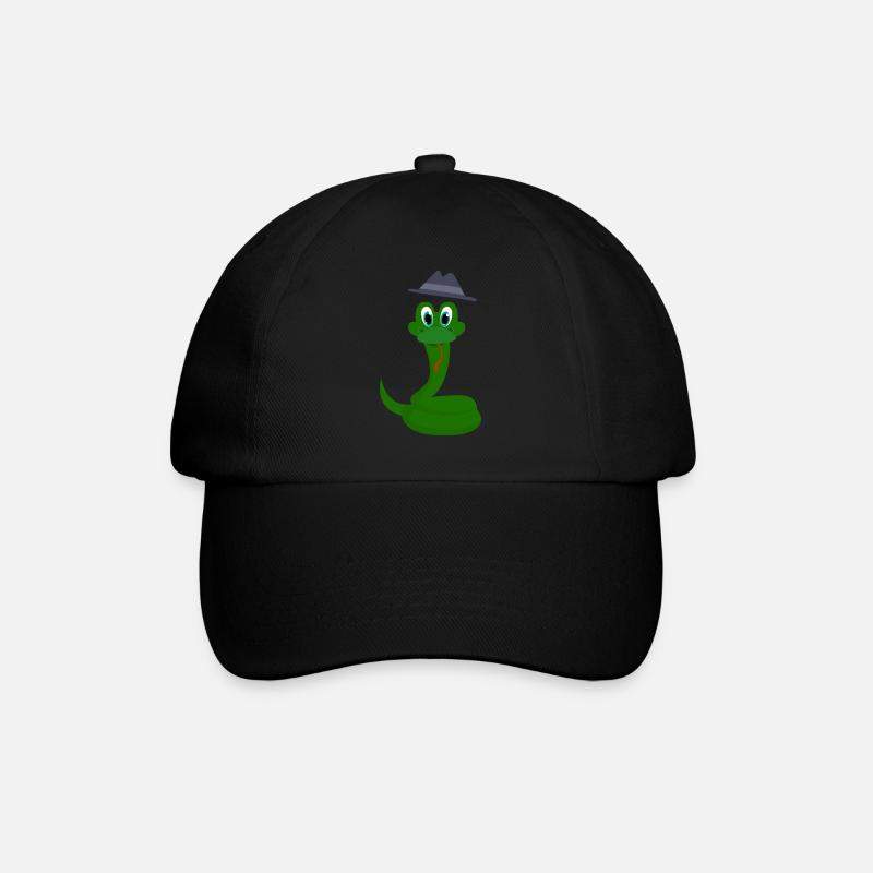 Schlange - Baseballkappe - Schwarz/Schwarz