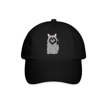 Le raton laveur mignon montre un cadeau de doigt du majeur - Casquette classique - noir/noir - Devant