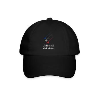 J aime ce pays et la pêche - Casquette classique - noir/noir - Devant