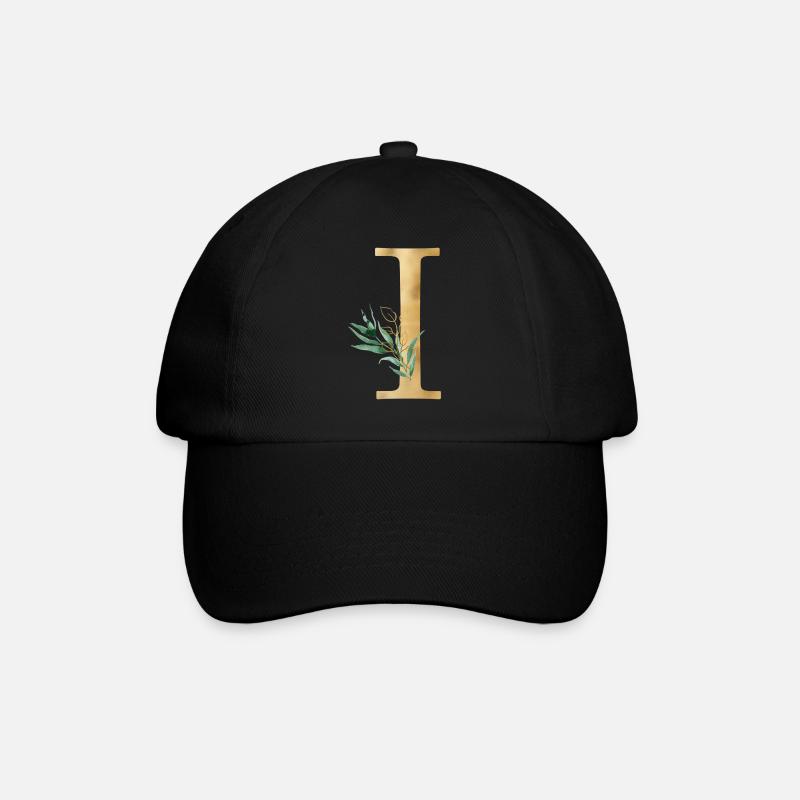 Customizable Monogram I Botany - Baseball Cap - black/black