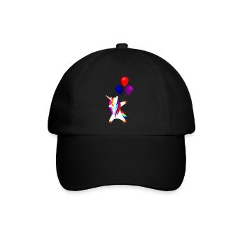 dabbing unicorn, dabbendes Einhorn Einhörner - Baseballkappe - Schwarz/Schwarz - Vorne
