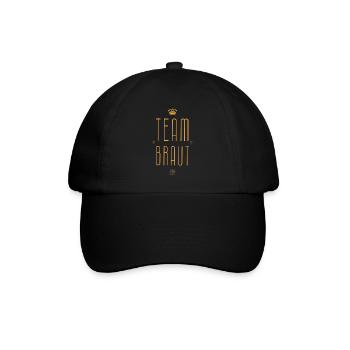 Team Braut, Junggesellenabschied, Heirat, Heiraten - Baseballkappe - Schwarz/Schwarz - Vorne