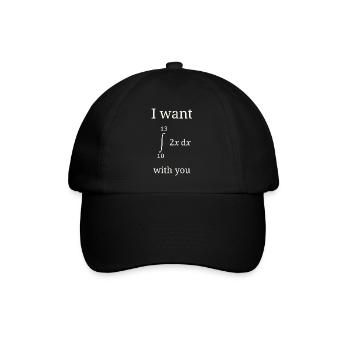 I want 69 with you - integral weiß - Baseballkappe - Schwarz/Schwarz - Vorne