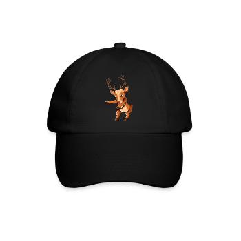 Reindeer with Christmas Cap Floss Dance Christmas - Baseball Cap - black/black - Front