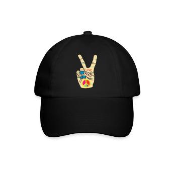 Peace Hand Love - Baseballkappe - Schwarz/Schwarz - Vorne