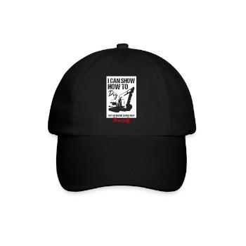 Excavator backing excavators for excavator operators - Baseball Cap - black/black - Front