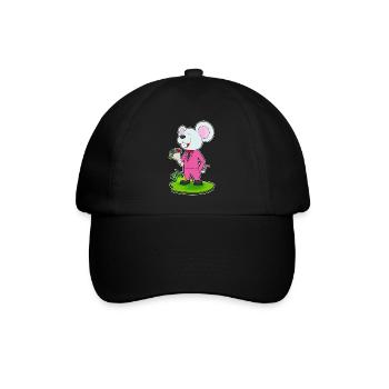 Mariage au bouquet de marié souris - Casquette classique - noir/noir - Devant