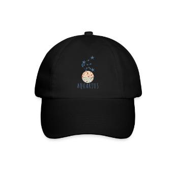 Das Sternbild Wassermann - Baseballkappe - Schwarz/Schwarz - Vorne