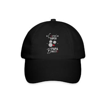 Super papa Bouliste | papa pétanque cadeau papa - Casquette classique - noir/noir - Devant