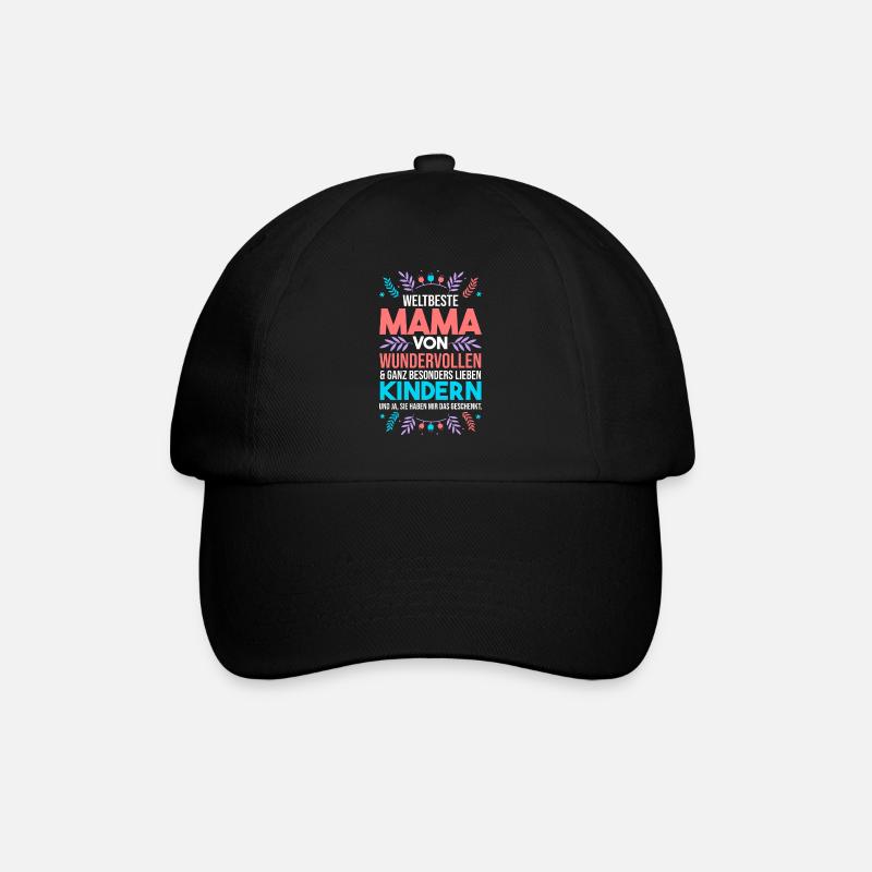 Weltbeste Mama - Baseballkappe - Schwarz/Schwarz