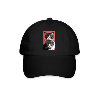 Chat | Animal de compagnie | Fan de chat | mignon | Chaton - Casquette classique - noir/noir - Devant