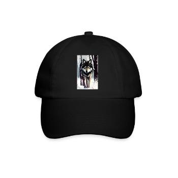 Wolf | Predator | Dog | Mystical - Baseball Cap - black/black - Front