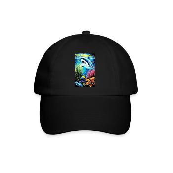 Shark | Great White Shark | Sea creature | Fish - Baseball Cap - black/black - Front