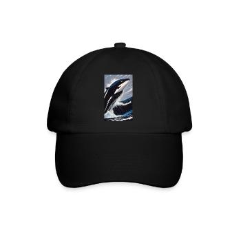 Orque | Baleine | Épaulard | Créature marine | Océan - Casquette classique - noir/noir - Devant