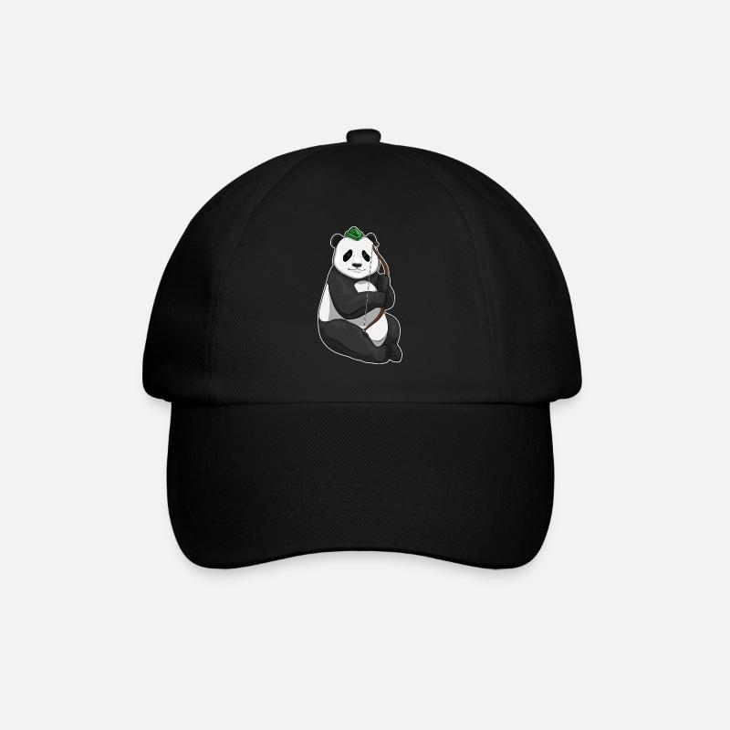Panda Bogenschütze Bogen - Baseballkappe - Schwarz/Schwarz