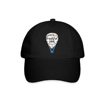 Heißluftballon fahren | Ballonfahrt Geschenkideen - Baseballkappe - Schwarz/Schwarz - Vorne