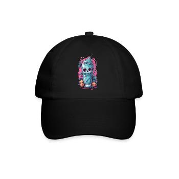 Occult Goth Kawaii Toxic Milkshake Design - Baseball Cap - black/black - Front