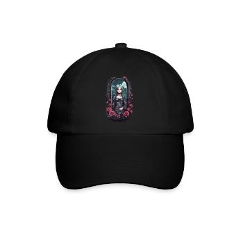 Kawaii Goth Anime E-Girl Design victorien - Casquette classique - noir/noir - Devant