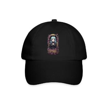 Kawaii Anime Goth Girl Vintage Design - Baseball Cap - black/black - Front