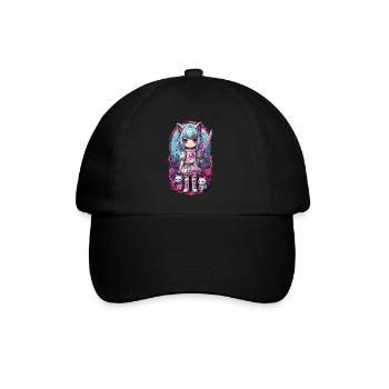Kawaii samouraï chat fille Anime Otaku Design - Casquette classique - noir/noir - Devant