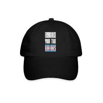 LGBT Pride Month - Umarme dein wahres Gesicht - Baseballkappe - Schwarz/Schwarz - Vorne