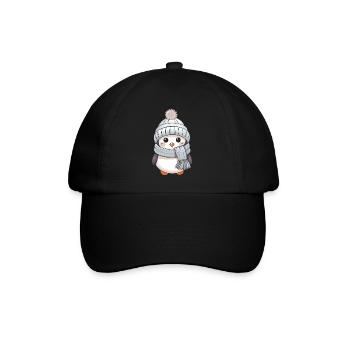 Penguin Winter Comic Cute - Baseball Cap - black/black - Front