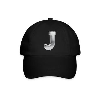 Chrome ,, J " Metallic - Baseballkappe - Schwarz/Schwarz - Vorne