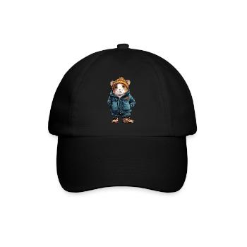 Hamster Funny Winter - Baseball Cap - black/black - Front