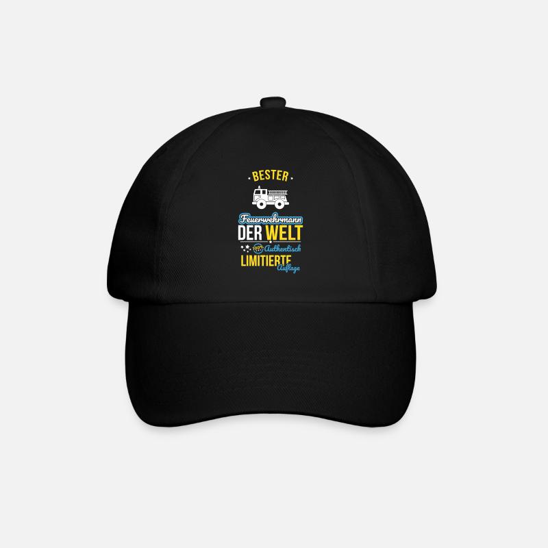 Bester Feuerwehrmann der Welt - 100% Authentisch - Baseballkappe - Schwarz/Schwarz