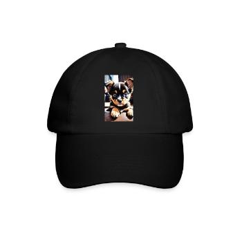 Hundewelpen | Hunde | Welpen | Hundefan - Baseballkappe - Schwarz/Schwarz - Vorne
