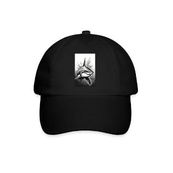 Shark | Great White Shark | Sea Creature | Fish - Baseball Cap - black/black - Front
