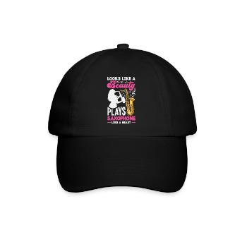 Saxofon - Baseballkappe - Schwarz/Schwarz - Vorne