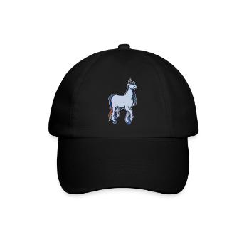Licorne arc-en-ciel pastel - Casquette classique - noir/noir - Devant