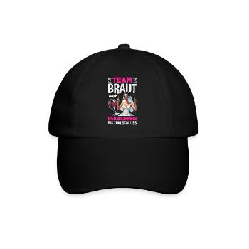 Team Braut Wir Eskalieren Bis Zum Schluss Jga - Baseballkappe - Schwarz/Schwarz - Vorne