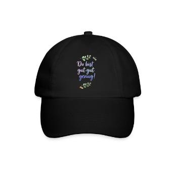 Du bist gut genug - Selbstliebe Spruch  - Baseballkappe - Schwarz/Schwarz - Vorne