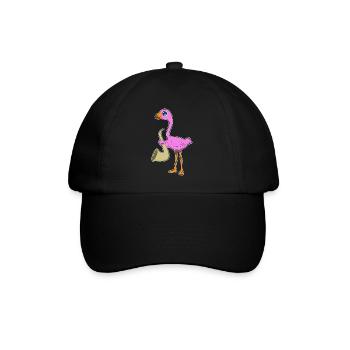 Flamingo Musiker Saxophon Musik - Baseballkappe - Schwarz/Schwarz - Vorne