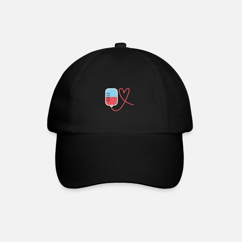 Blutspende Herz Form - Baseballkappe - Schwarz/Schwarz
