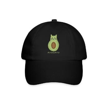 Avocato | Avocado, lustige Katze, Gemüse - Baseballkappe - Schwarz/Schwarz - Vorne